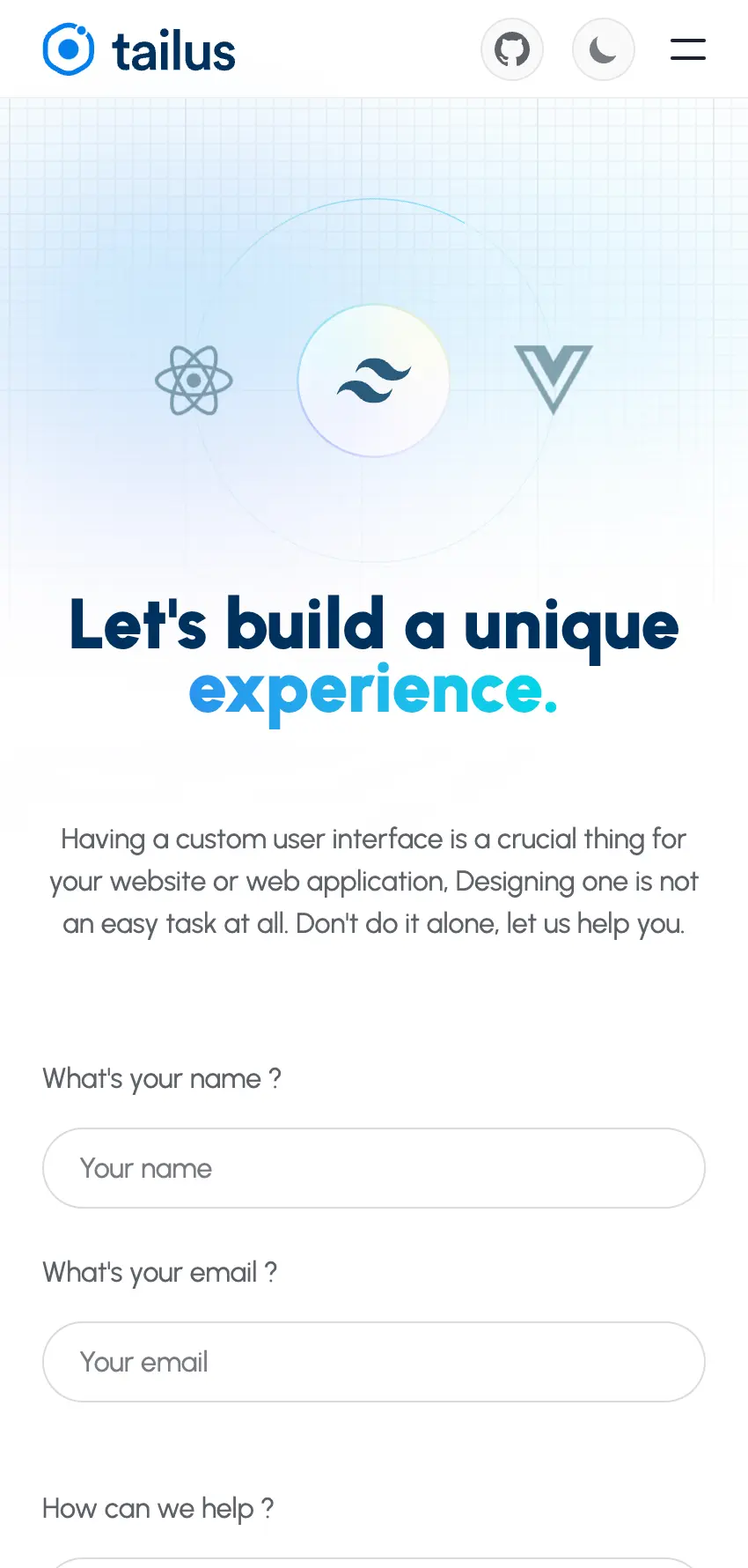 tailus contact screenshot